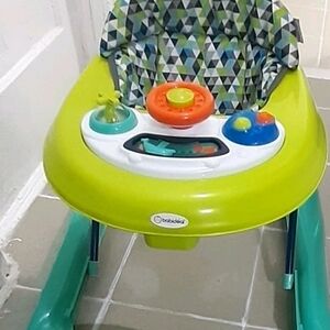 Lime Green and Teal Baby Walker with Activity Tray